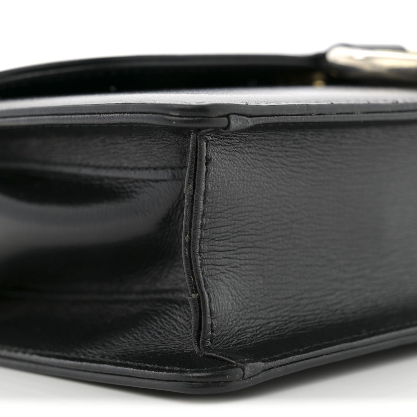 Textured Calfskin Small Torchon GG Ring Shoulder Bag Black