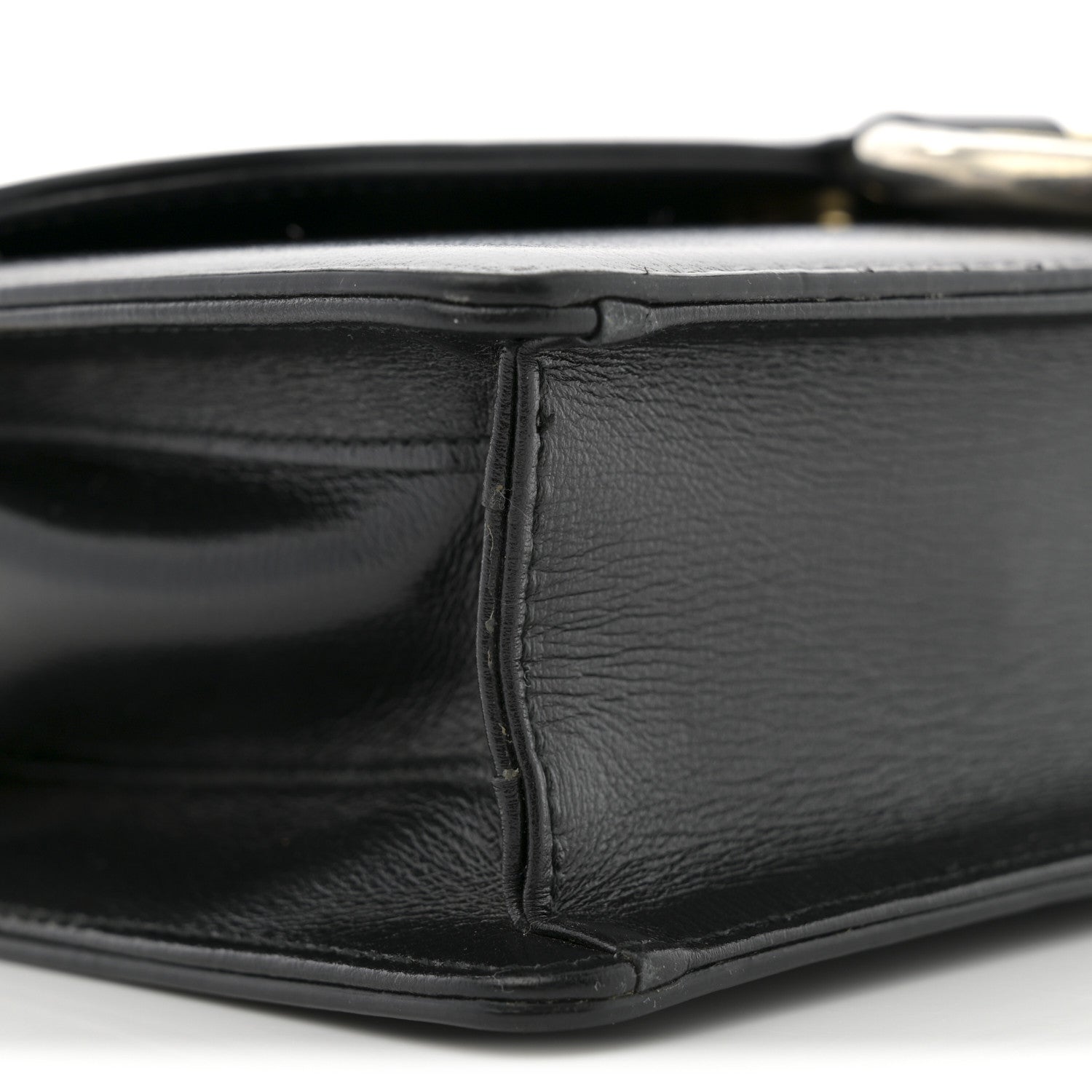 Gucci Textured Calfskin Small Torchon GG Ring Shoulder Bag Black 9 of 12