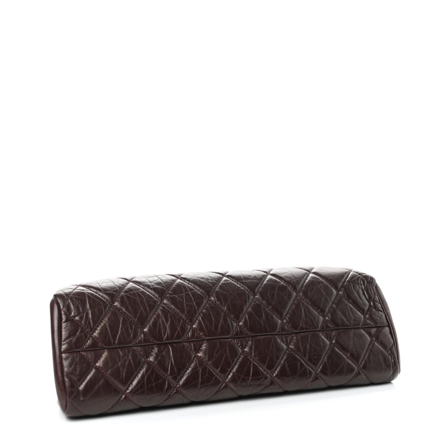 Aged Calfskin Quilted Medium Just Mademoiselle Bowling Bag Brown