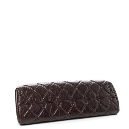 Chanel Aged Calfskin Quilted Medium Just Mademoiselle Bowling Bag Brown 4 of 10