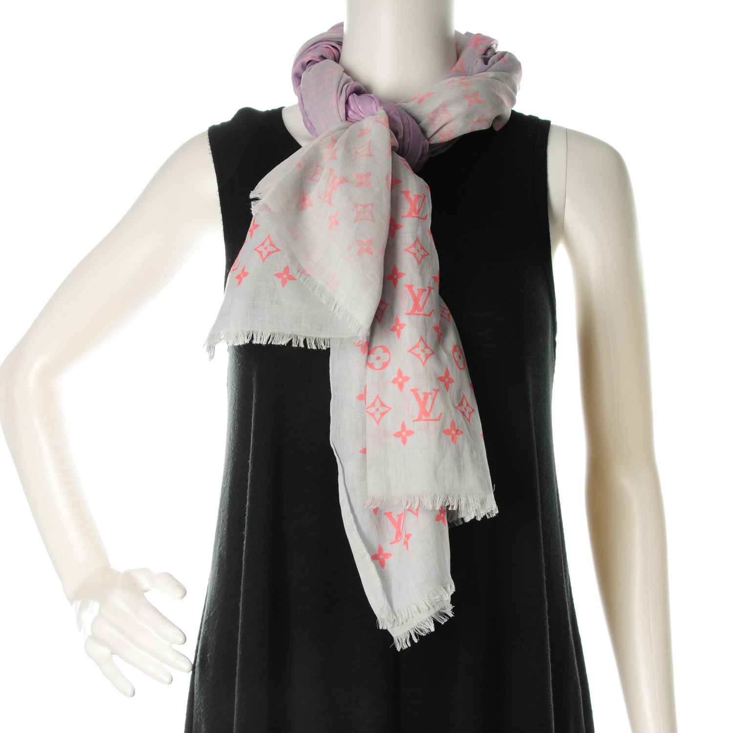 Louis Vuitton Cotton Monogram Sunrise Stole Blue Ciel 2 of 13