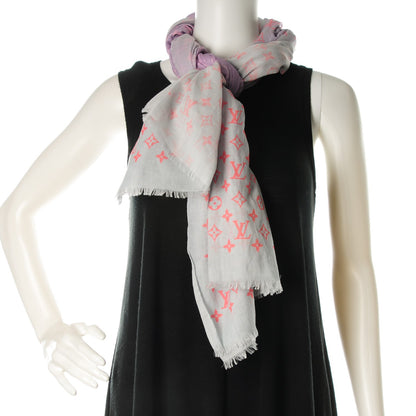 Louis Vuitton Cotton Monogram Sunrise Stole Blue Ciel 2 of 13
