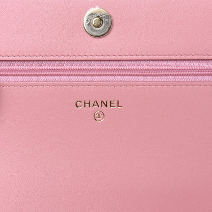 Chanel Caviar Quilted Boy Wallet On Chain WOC Light Pink 6 of 11