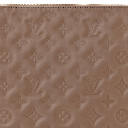 Louis Vuitton Lambskin Embossed Monogram Coussin MM Taupe 7 of 11