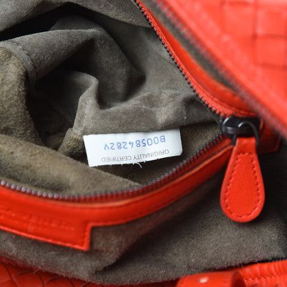 Bottega Veneta Nappa Intrecciato Montaigne Rings Satchel Red 7 of 15