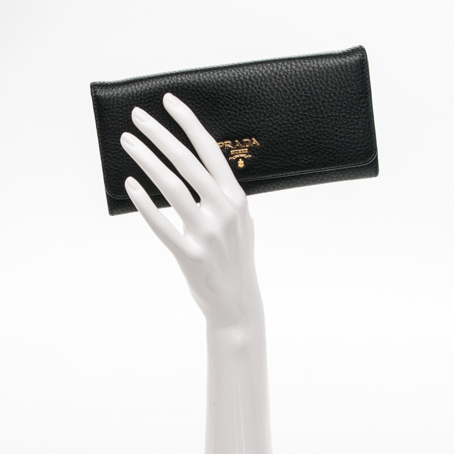 Vitello Daino Continental Flap Wallet Nero Black