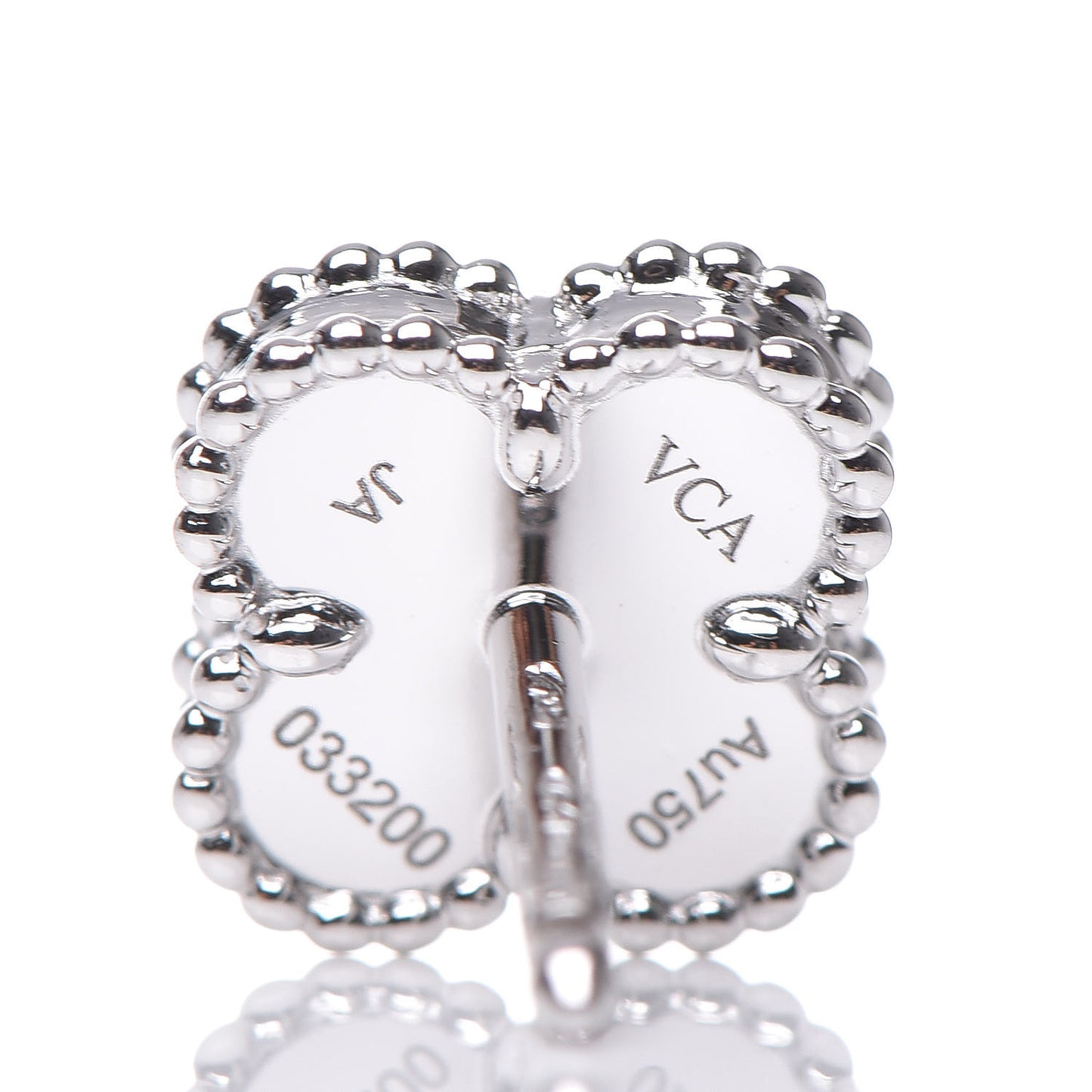 18K White Gold Mother of Pearl Sweet Alhambra Earrings
