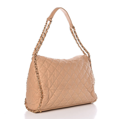 Chanel Calfskin Quilted Large Chain Me Hobo Beige 3 of 9