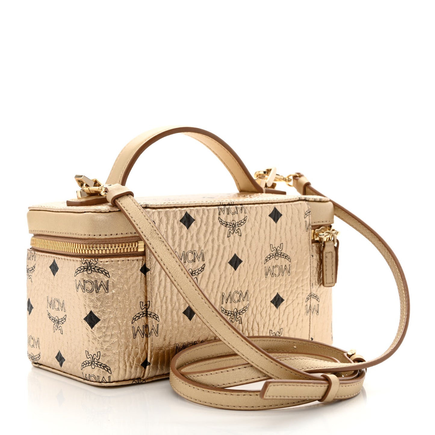 Metallic Visetos Vanity Case Gold