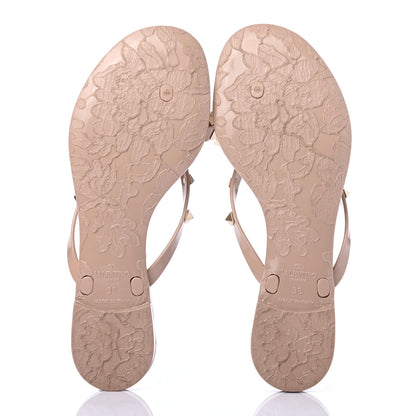 Valentino Garavani PVC Jelly Rockstud Bow Thong Sandals 38 Poudre 4 of 4