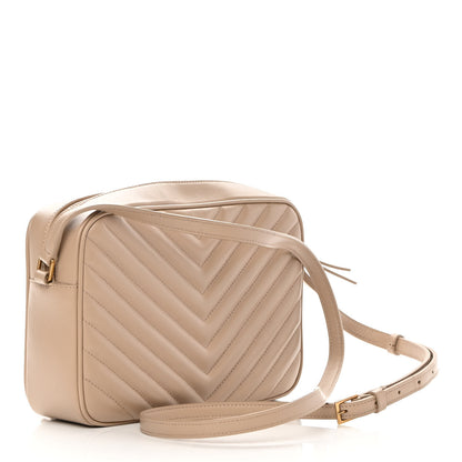 Saint Laurent Calfskin Matelasse Monogram Lou Camera Bag Dark Beige 3 of 11