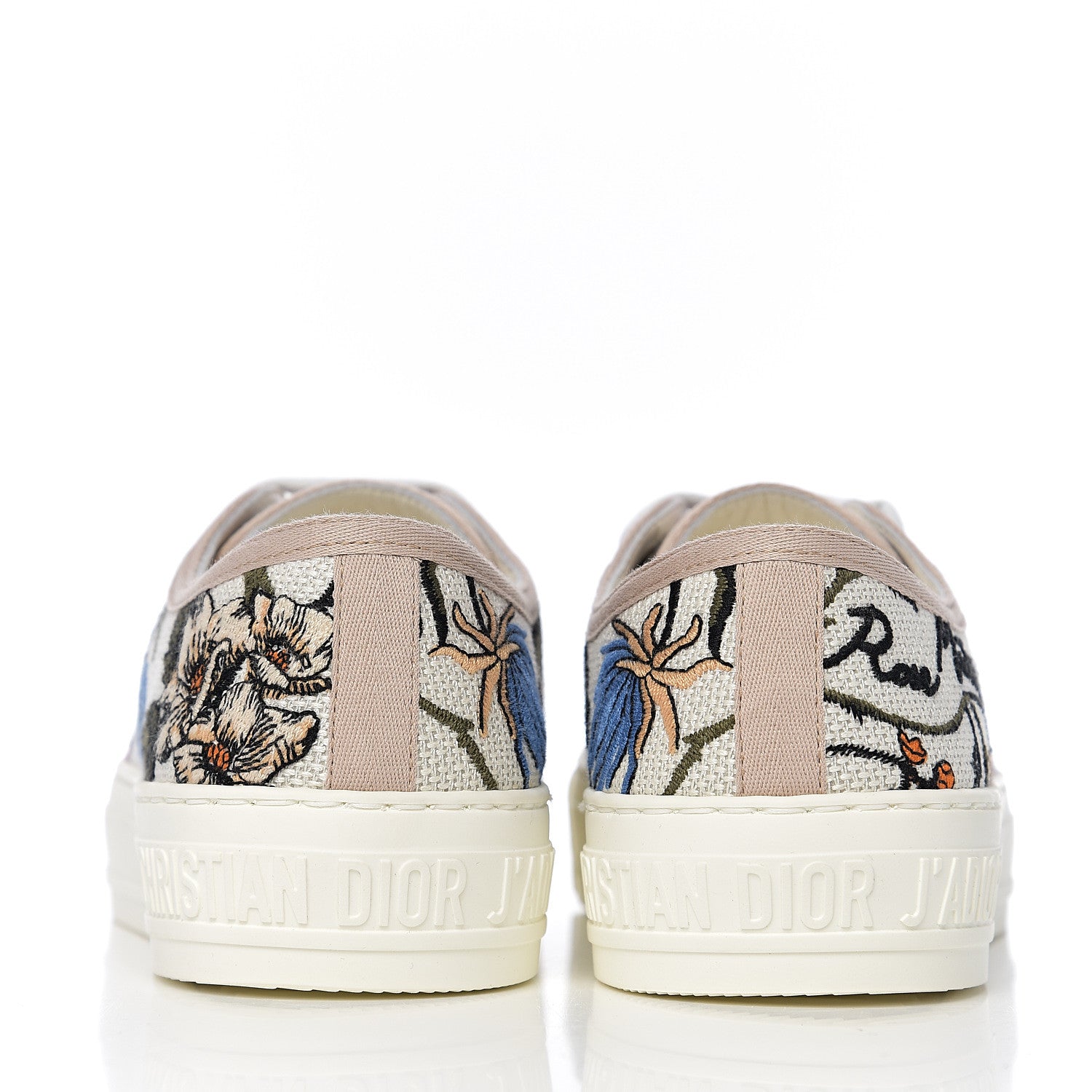 Christian Dior Canvas Rosa Mutabilis Embroidered Womens Walk'N'Dior Low Top Sneakers 36 Multicolor 7 of 9