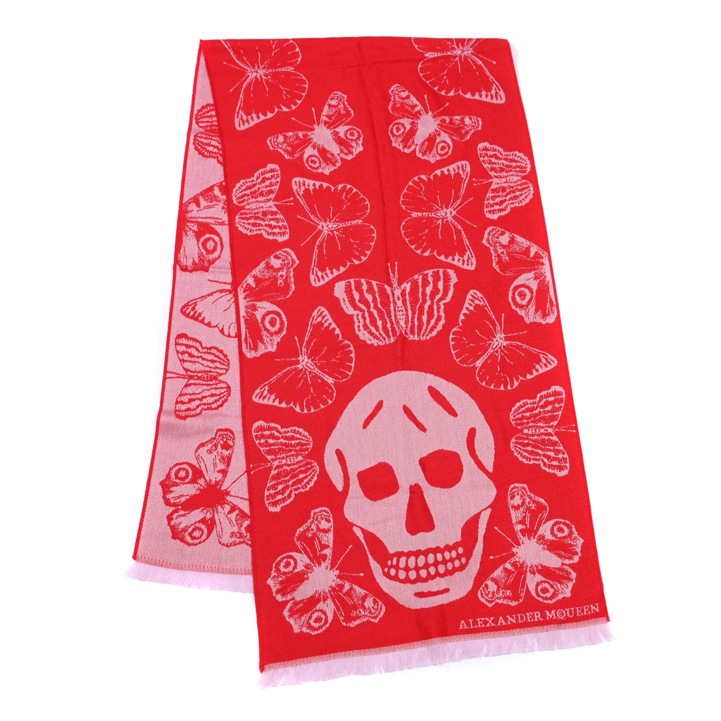 Wool Oversized Metamorphosis Scarf Red
