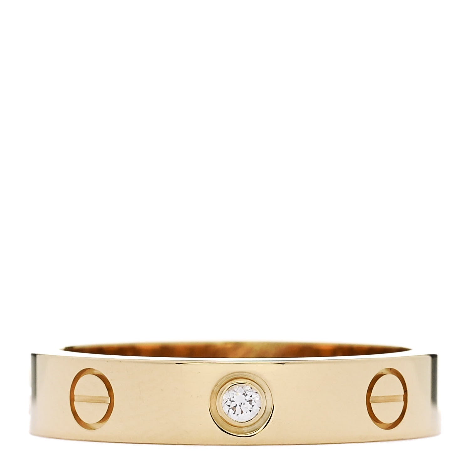 Cartier 18K Yellow Gold Diamond 4mm LOVE Wedding Band Ring 53 6.25 1 of 4