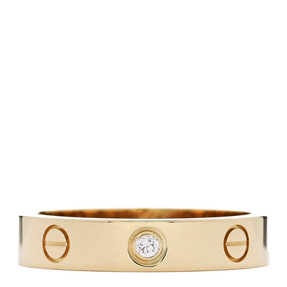 Cartier 18K Yellow Gold Diamond 4mm LOVE Wedding Band Ring 53 6.25 1 of 4