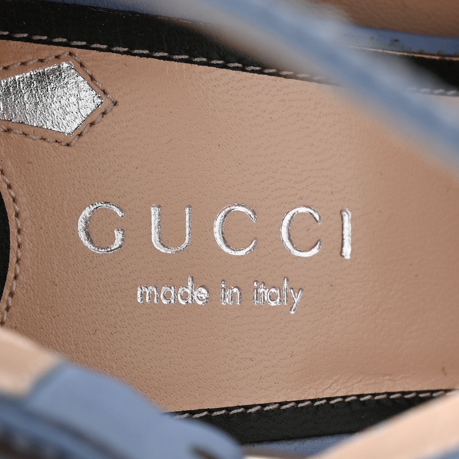 Gucci Calfskin Queercore Mid Calf Loafer Pumps 37 Sky Blue 7 of 13