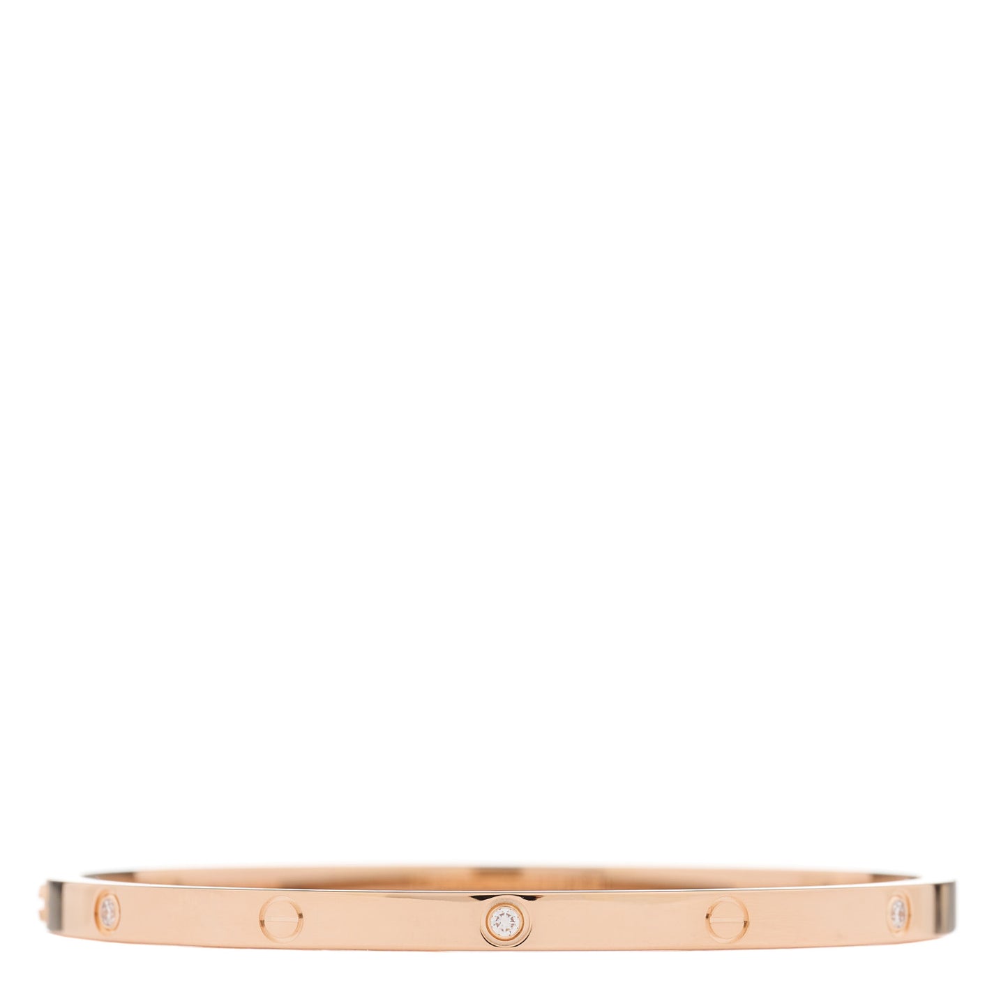 18K Pink Gold 6 Diamond Small LOVE Bracelet 16