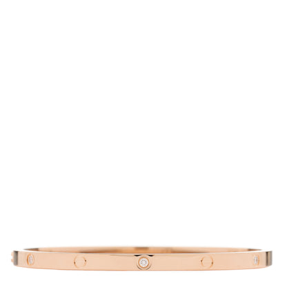 Cartier 18K Pink Gold 6 Diamond Small LOVE Bracelet 16 2 of 5