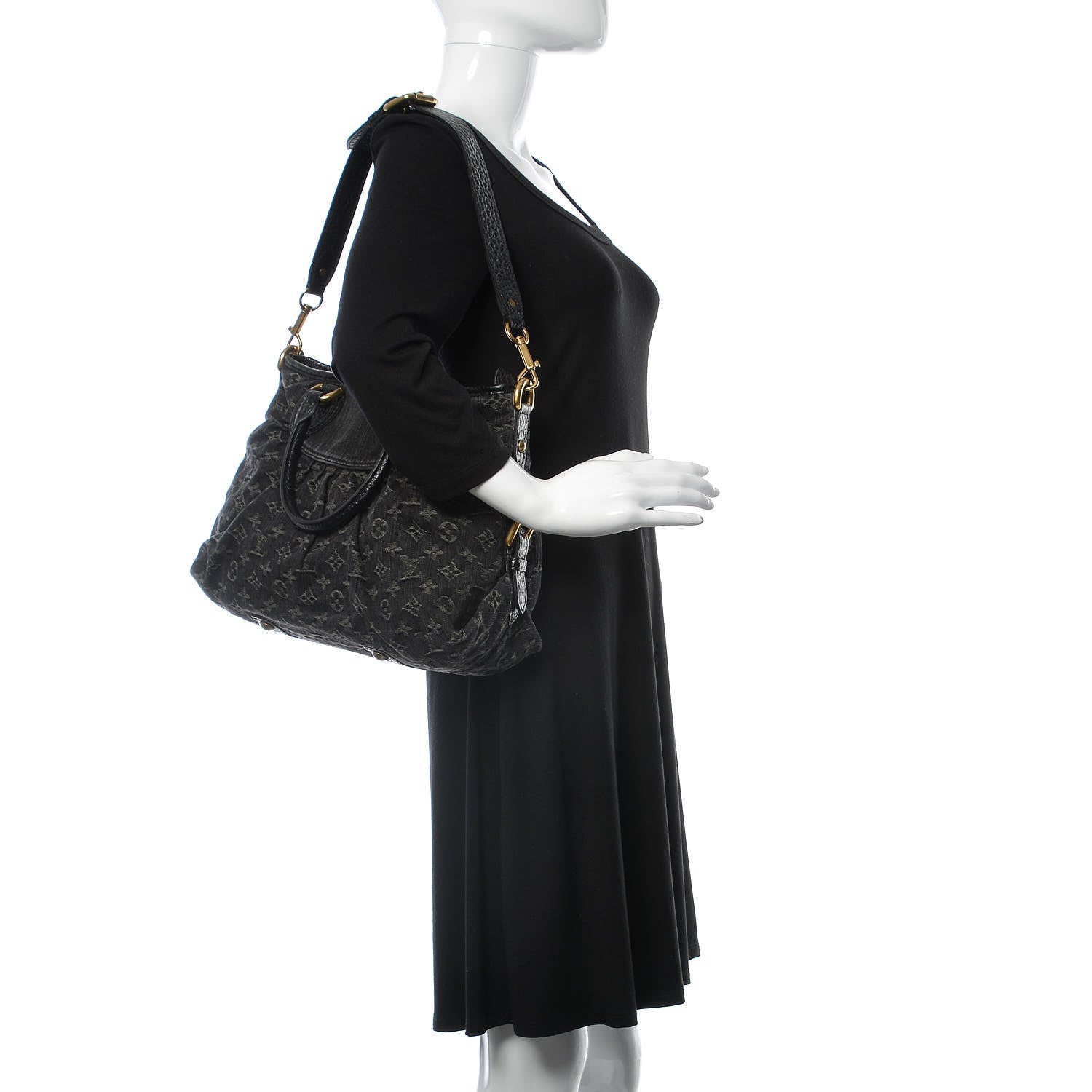 Louis Vuitton Denim Neo Cabby MM Black 2 of 9
