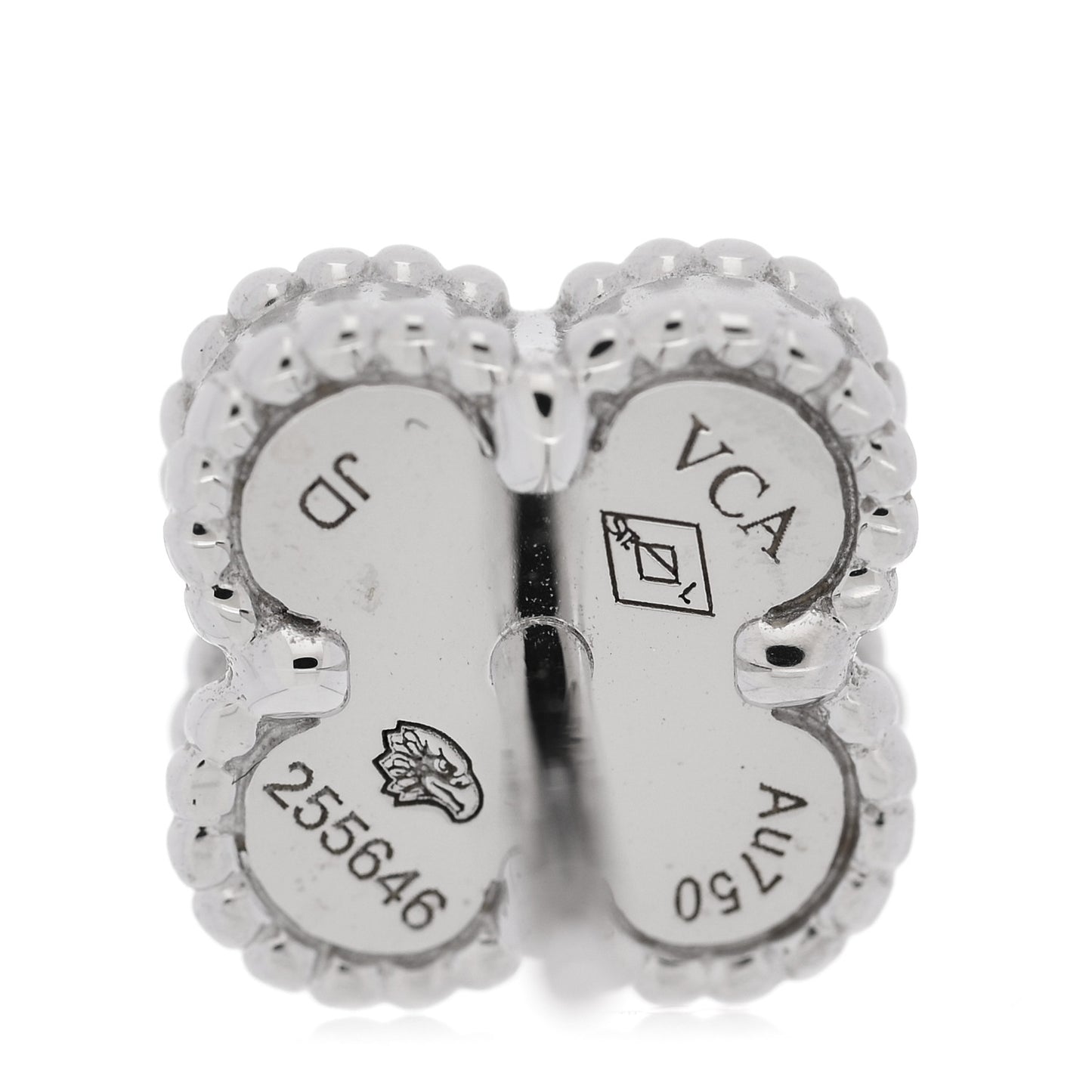 18K White Gold Mother of Pearl Sweet Alhambra Earrings
