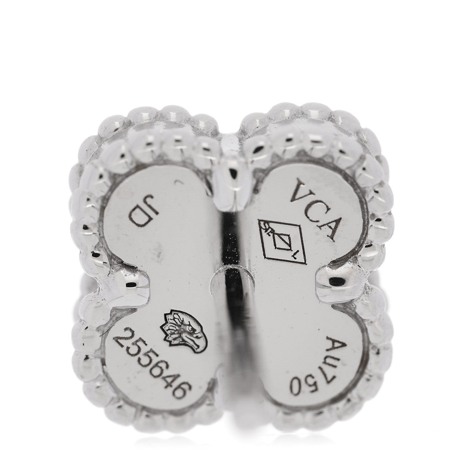 Van Cleef & Arpels 18K White Gold Mother of Pearl Sweet Alhambra Earrings 4 of 4