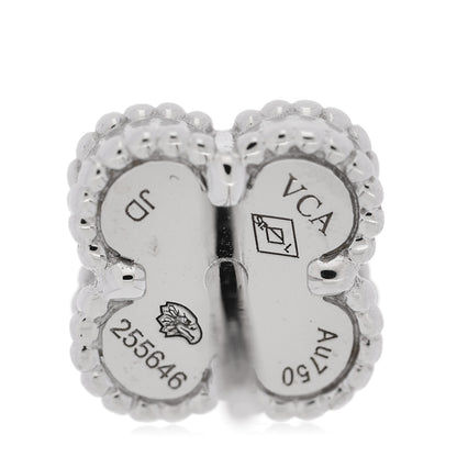 Van Cleef & Arpels 18K White Gold Mother of Pearl Sweet Alhambra Earrings 4 of 4