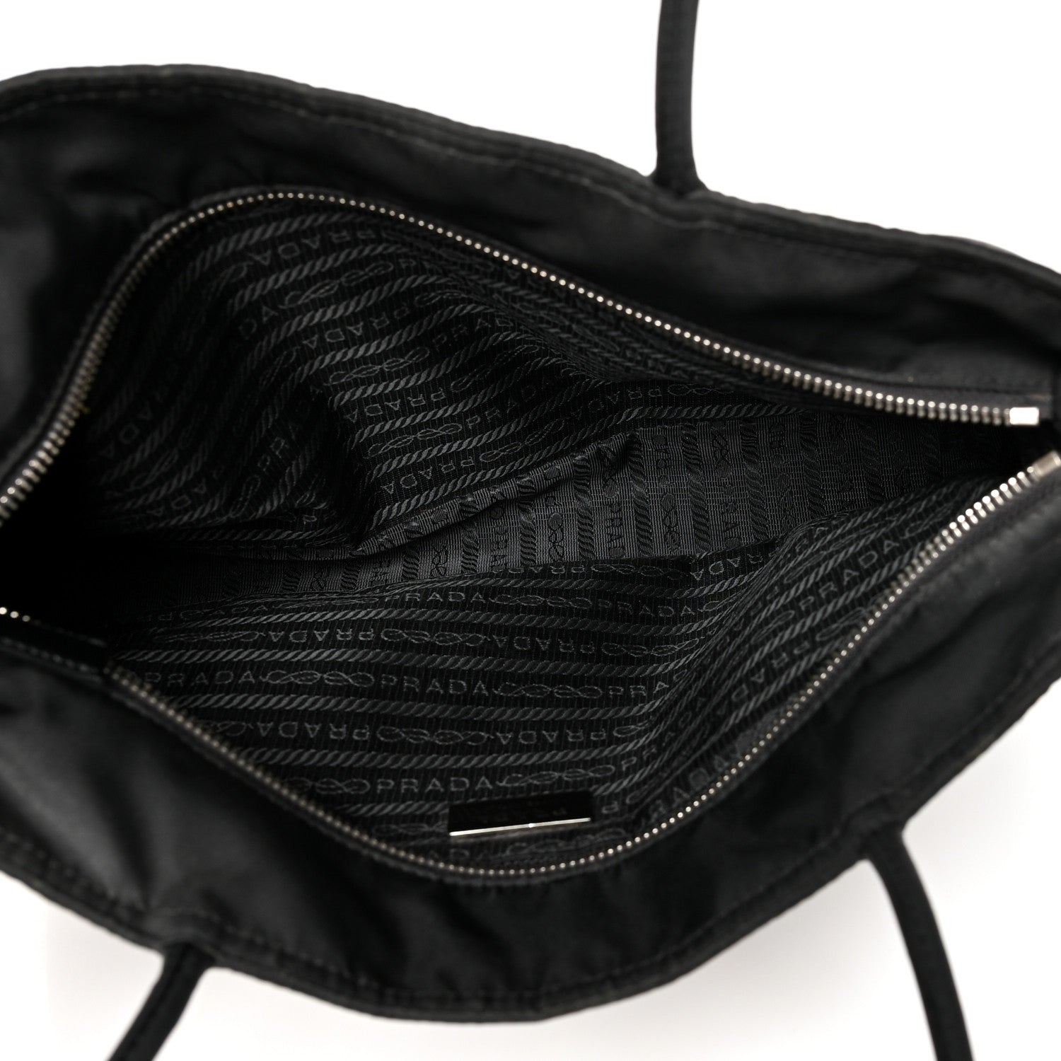 Prada Calfskin Tessuto Nylon Easy Shoulder Bag Black 5 of 11