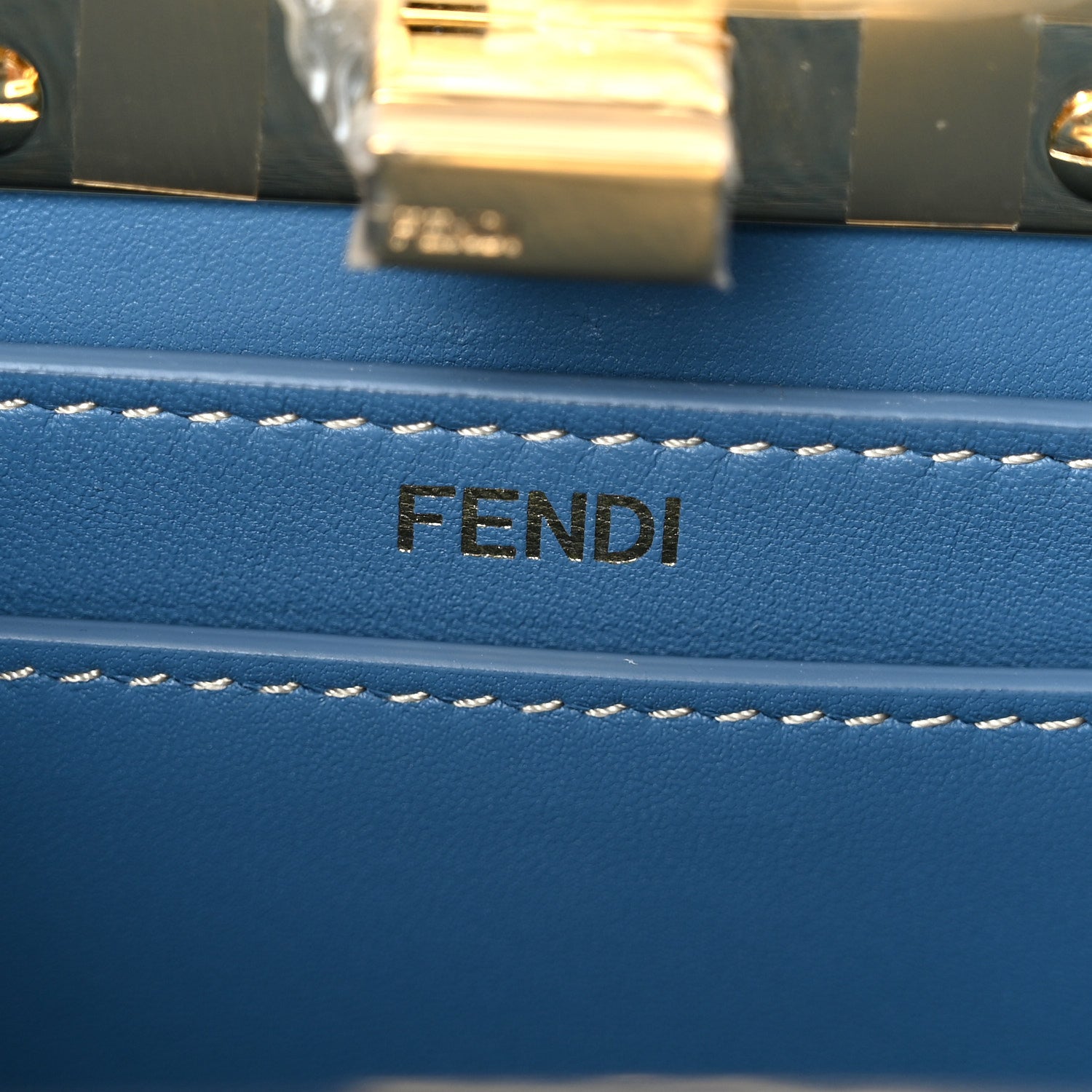 Fendi Denim Nappa Floral Embroidered Petite Peekaboo I SEE U Satchel Blue 6 of 10