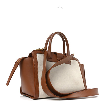 Saint Laurent Canvas Calfskin Baby Monogram Downtown Cabas Greggio Brick 3 of 10