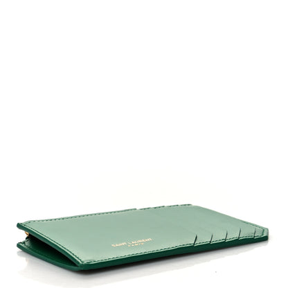 Saint Laurent Calfskin 5 Fragments Zip Pouch Card Holder New Vert Praire 4 of 8