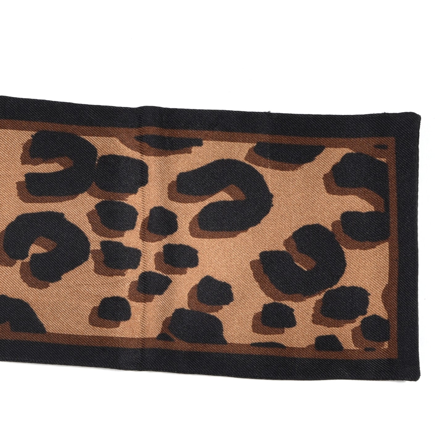 Silk Leopard Bandeau Scarf Marron
