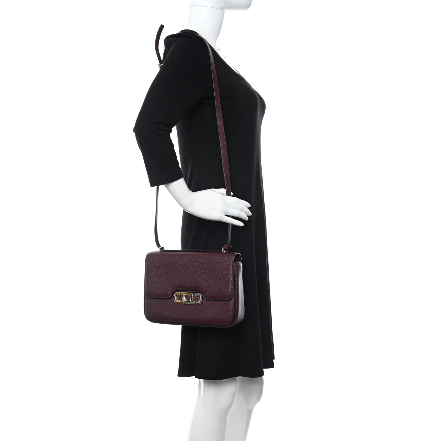 Marc Jacobs Textured Calfskin The J Link Shoulder Bag Burgundy 2 of 11