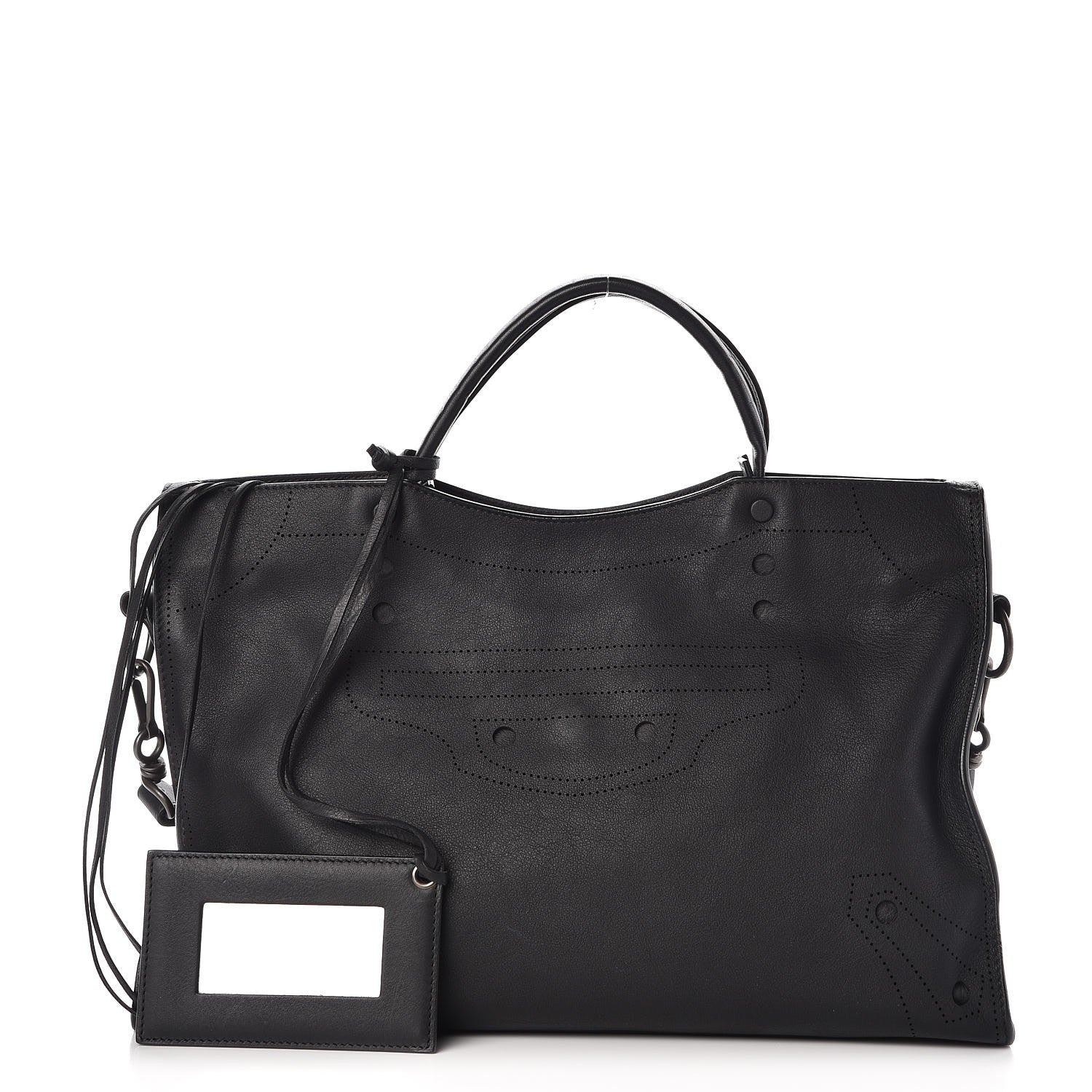 Balenciaga Veau Soyeux Perforated Blackout Hardware City Black 1 of 9