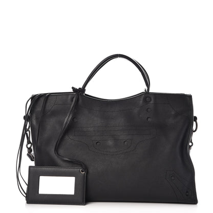 Balenciaga Veau Soyeux Perforated Blackout Hardware City Black 1 of 9