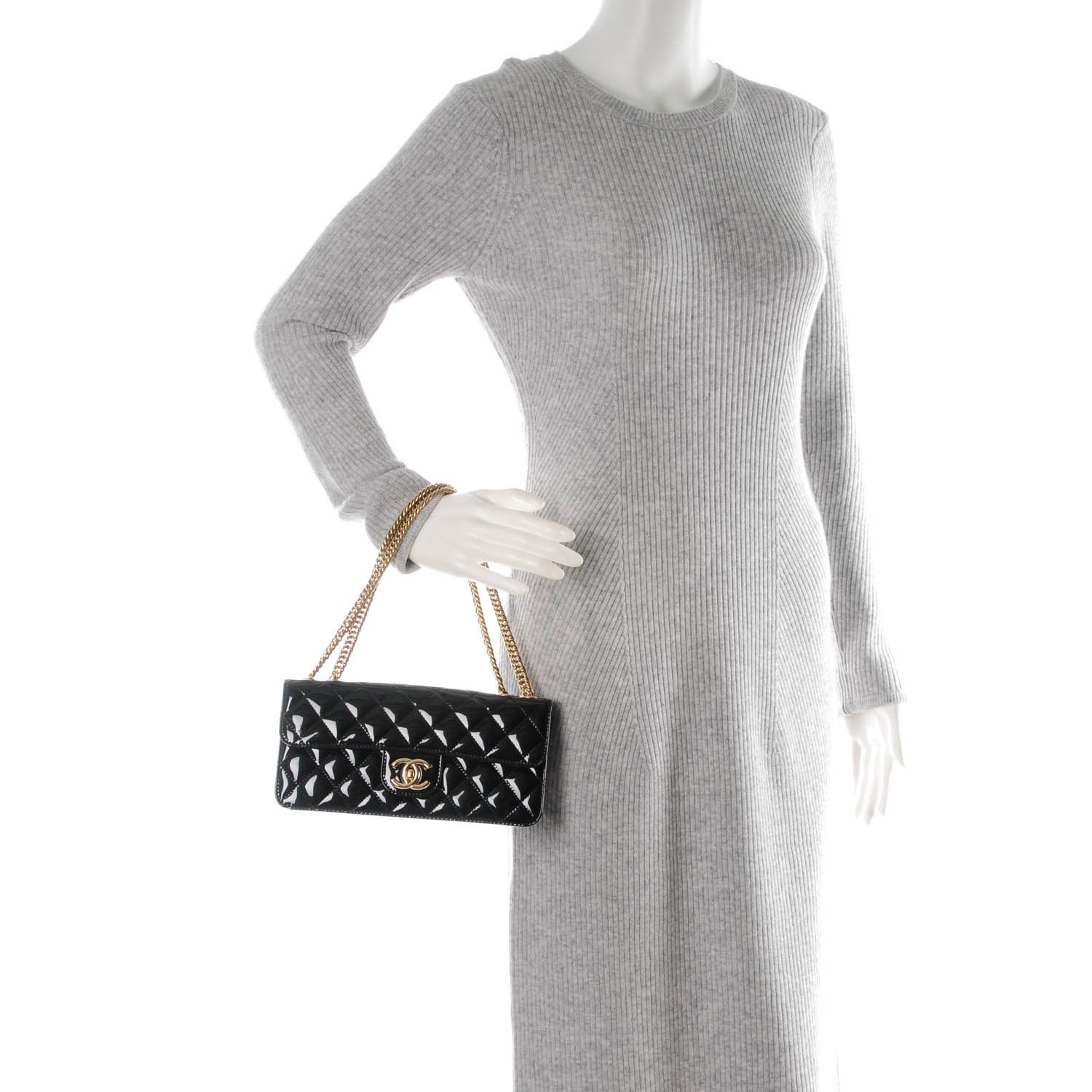 Chanel Patent Quilted Evening Star East West Flap Black 2 of 5
