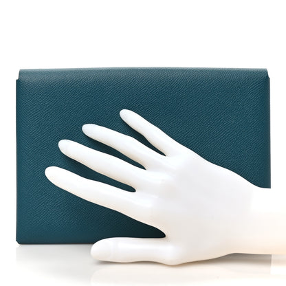 Hermes Epsom Calvi Pouch Colvert Blue Du Nord 2 of 7