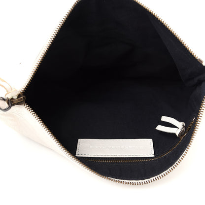 Balenciaga Agneau Classic Hardware Flat Handle Clutch White 5 of 7