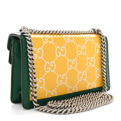 Gucci Azalea Calfskin GG Monogram Bi-Color Debossed Small Dionysus Shoulder Bag Stone Topaz Mystic White Emerald 3 of 11