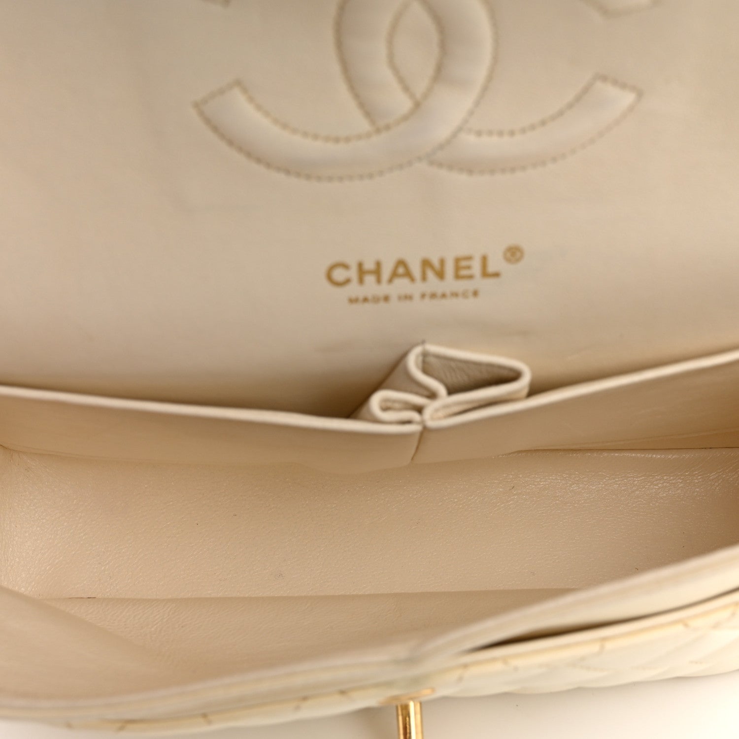Chanel Lambskin Quilted Medium Double Flap White White 5 of 12
