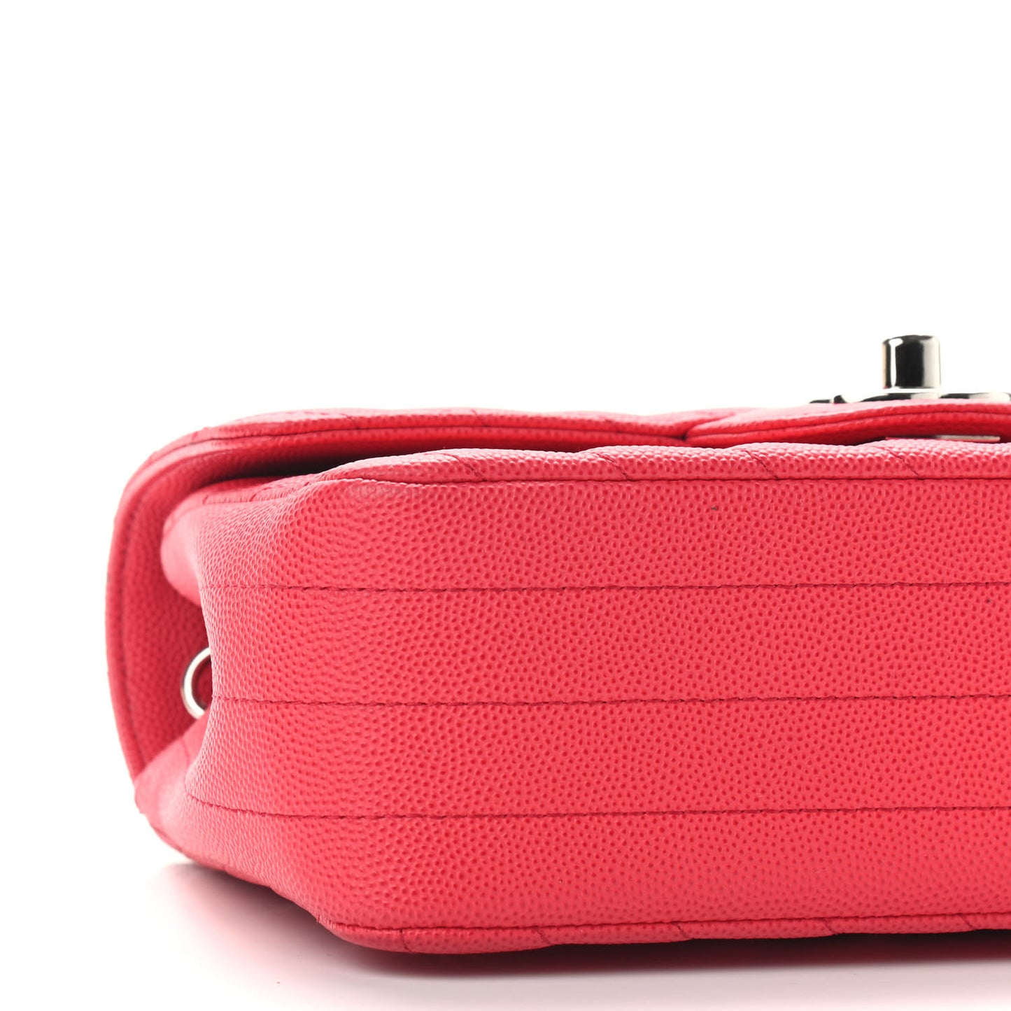 Caviar Chevron Quilted Mini Rectangular Flap Red