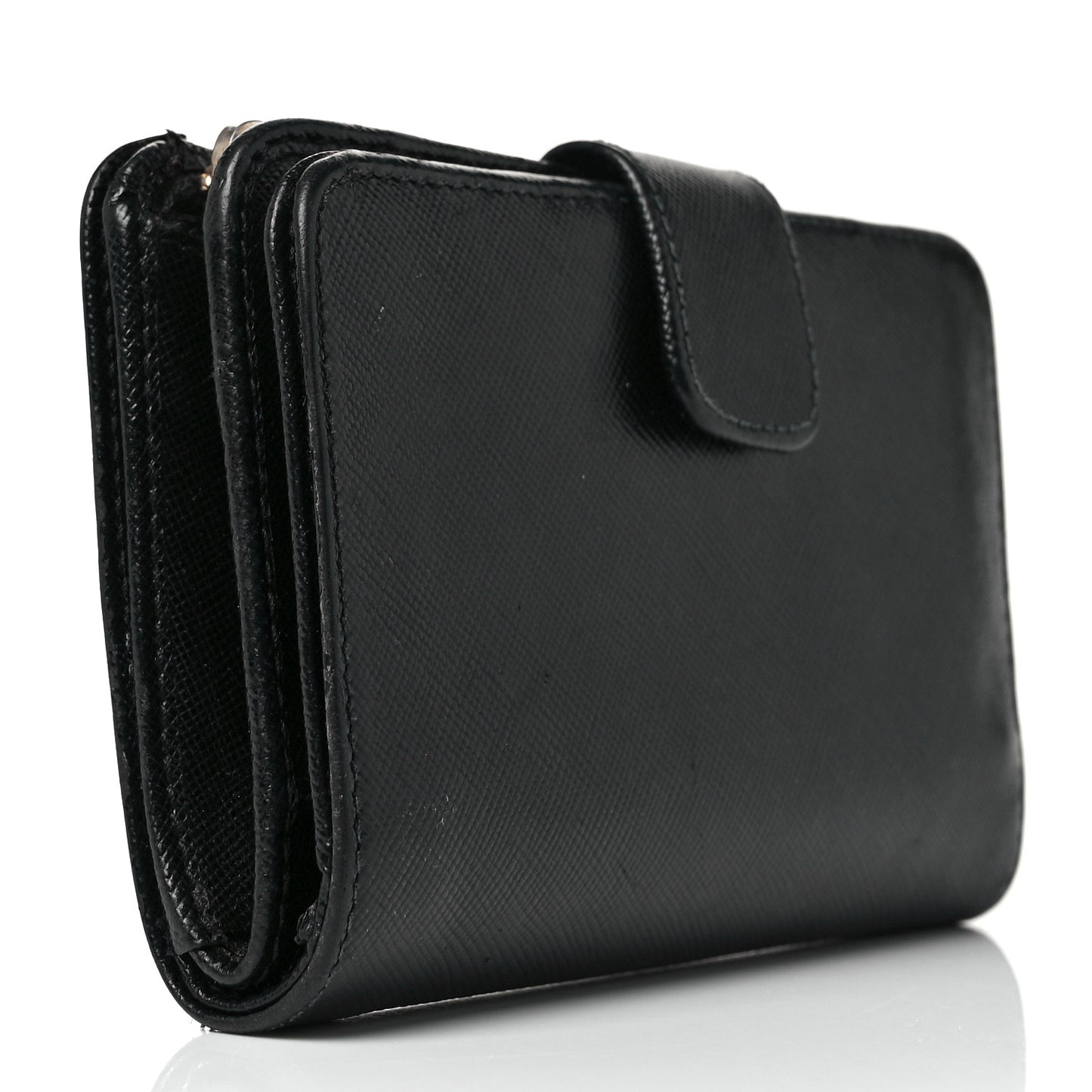 Saffiano Metal Compact Wallet Black