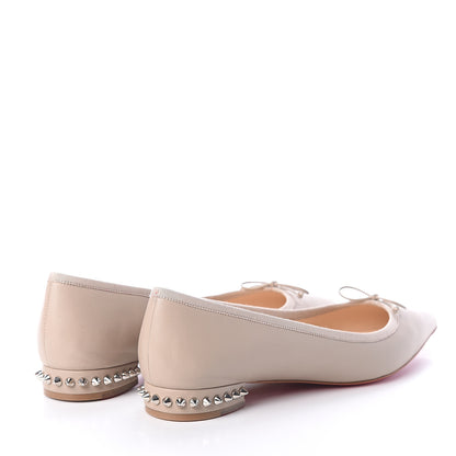 Christian Louboutin Nappa Spiked Hall Flats 40 Nude 4 of 7