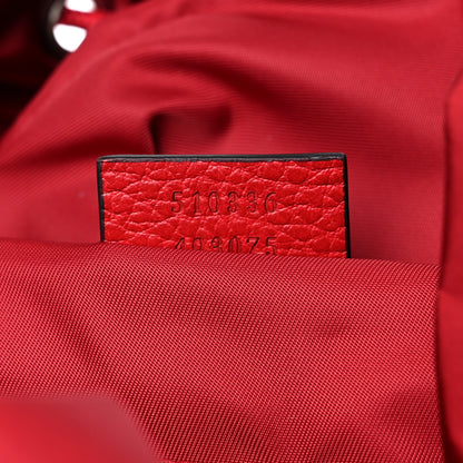 Gucci Nylon Monogram Dollar Calfskin Medium Light Double Buckle Backpack Vibrant Red 7 of 10