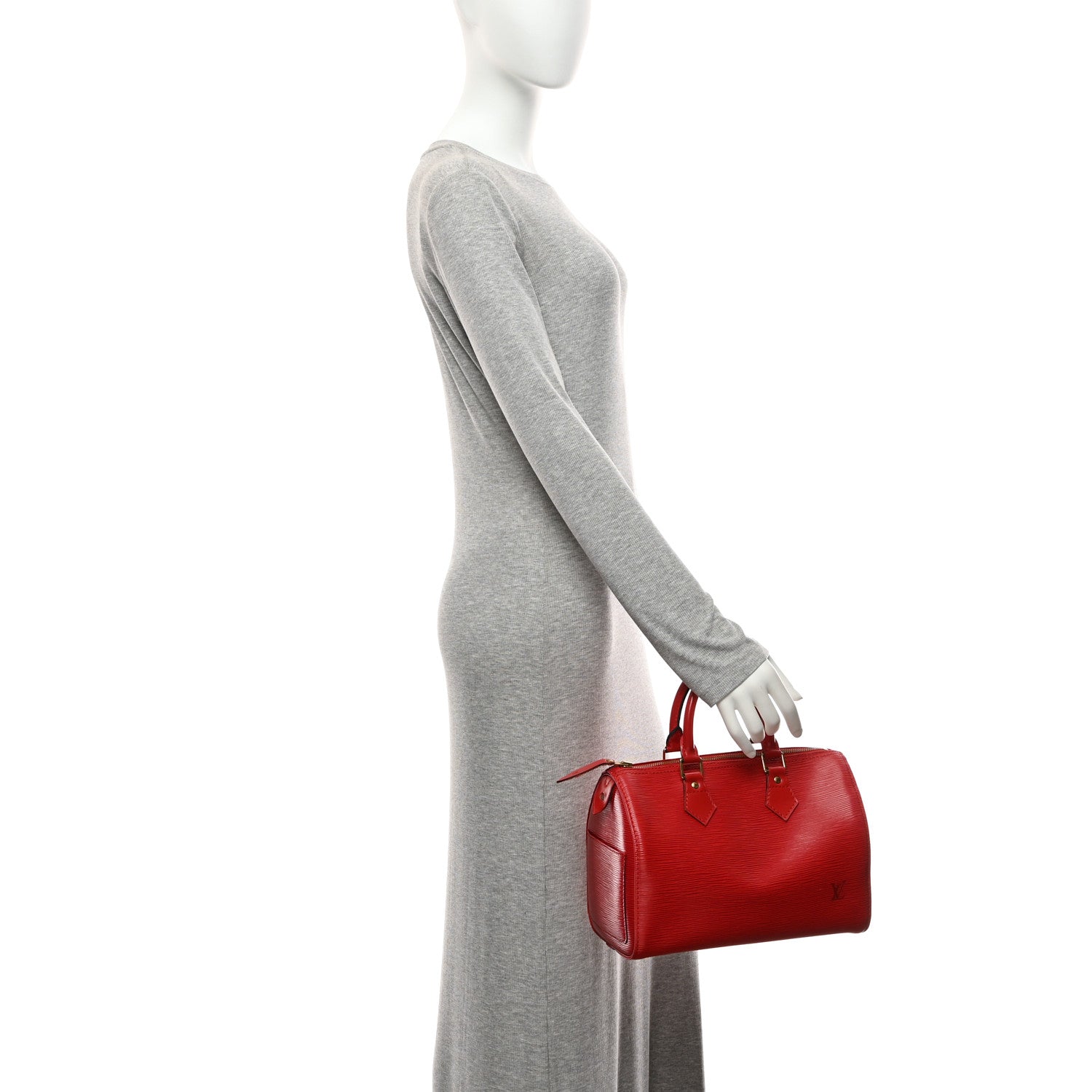 Louis Vuitton Epi Speedy 25 Castillan Red 2 of 12