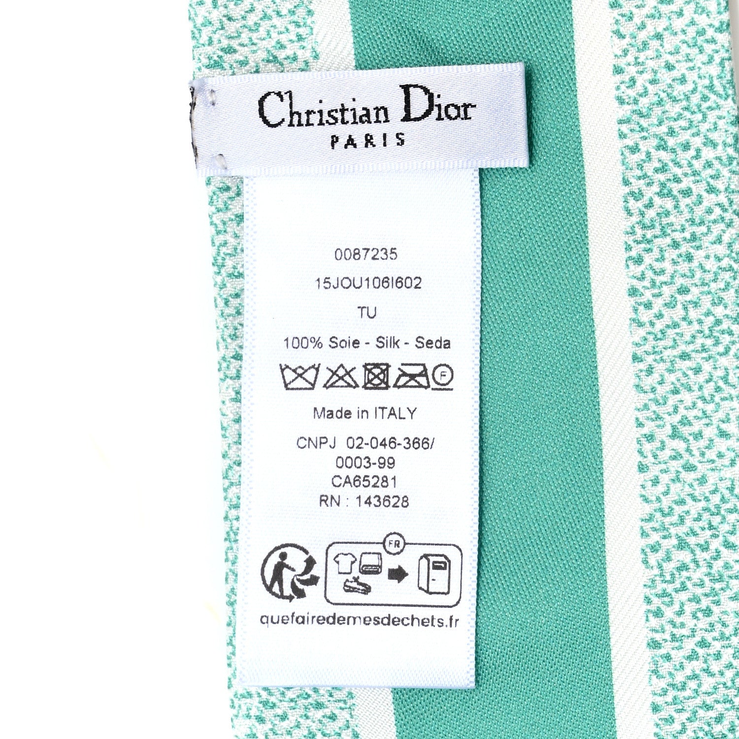 Christian Dior Silk Toile De Jouy Mitzah Scarf Green 3 of 5