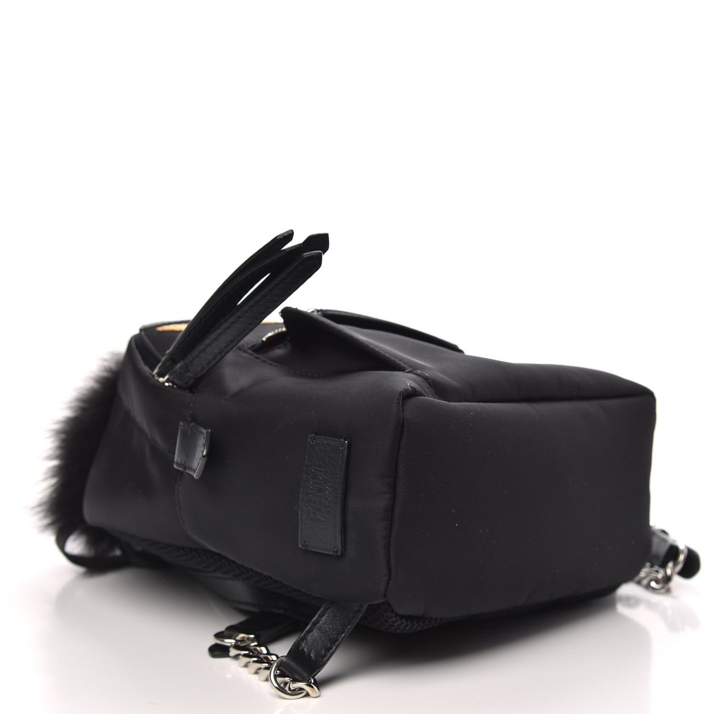 Nylon Vitello Dolce Goat Fox Fur Crocodile Monster Eyes Mini Backpack Black Sunflower