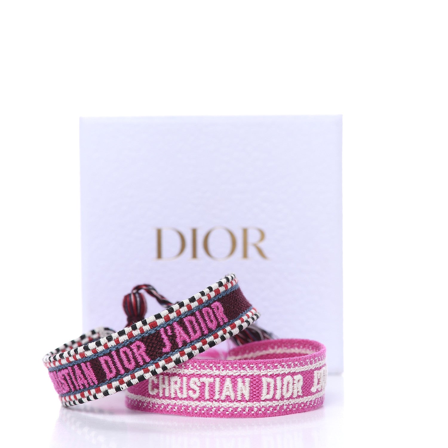 Christian Dior Woven Cotton J'Adior Friendship Bracelet Set Purple Rose 4 of 4