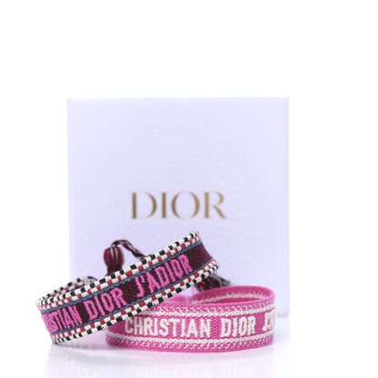 Christian Dior Woven Cotton J'Adior Friendship Bracelet Set Purple Rose 4 of 4