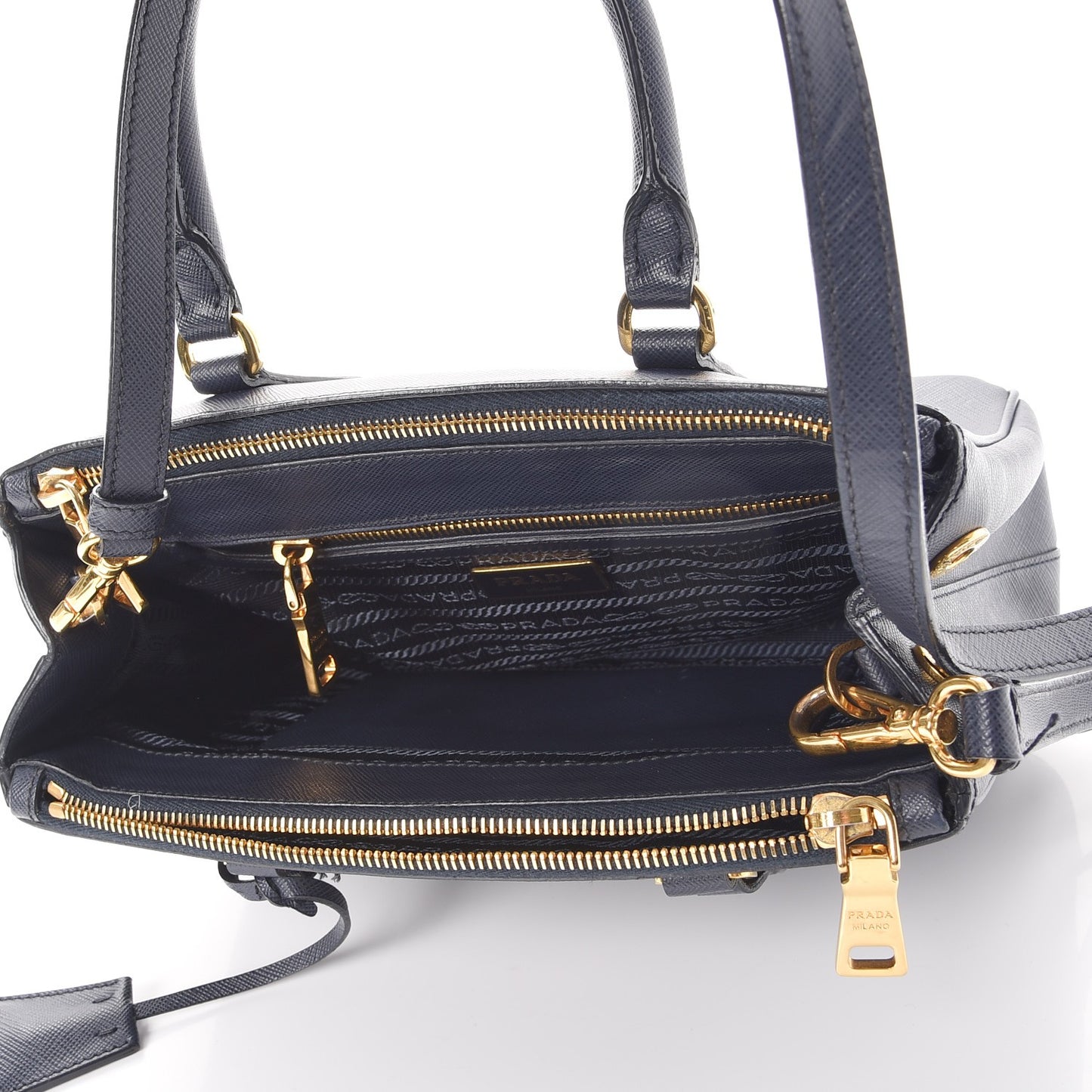 Saffiano Mini Galleria Double Zip Tote Baltico