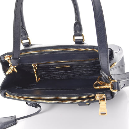 Prada Saffiano Mini Galleria Double Zip Tote Baltico 6 of 10